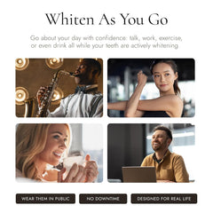 Sheer White! empaque abierto con tiras visibles, muestra el contenido del kit