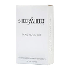 Sheer White frontal del paquete mostrando el diseño y beneficio de blanqueado rápido