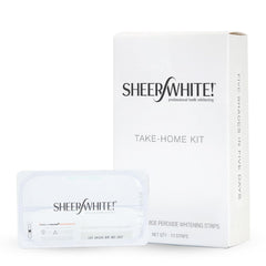 Sheer White! vista frontal del empaque mostrando diseño profesional y beneficios