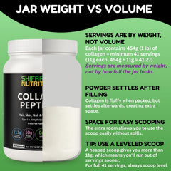 SHIFAA NUTRITION cuchara medidora con polvo, control de ración y 11.1 g por servicio