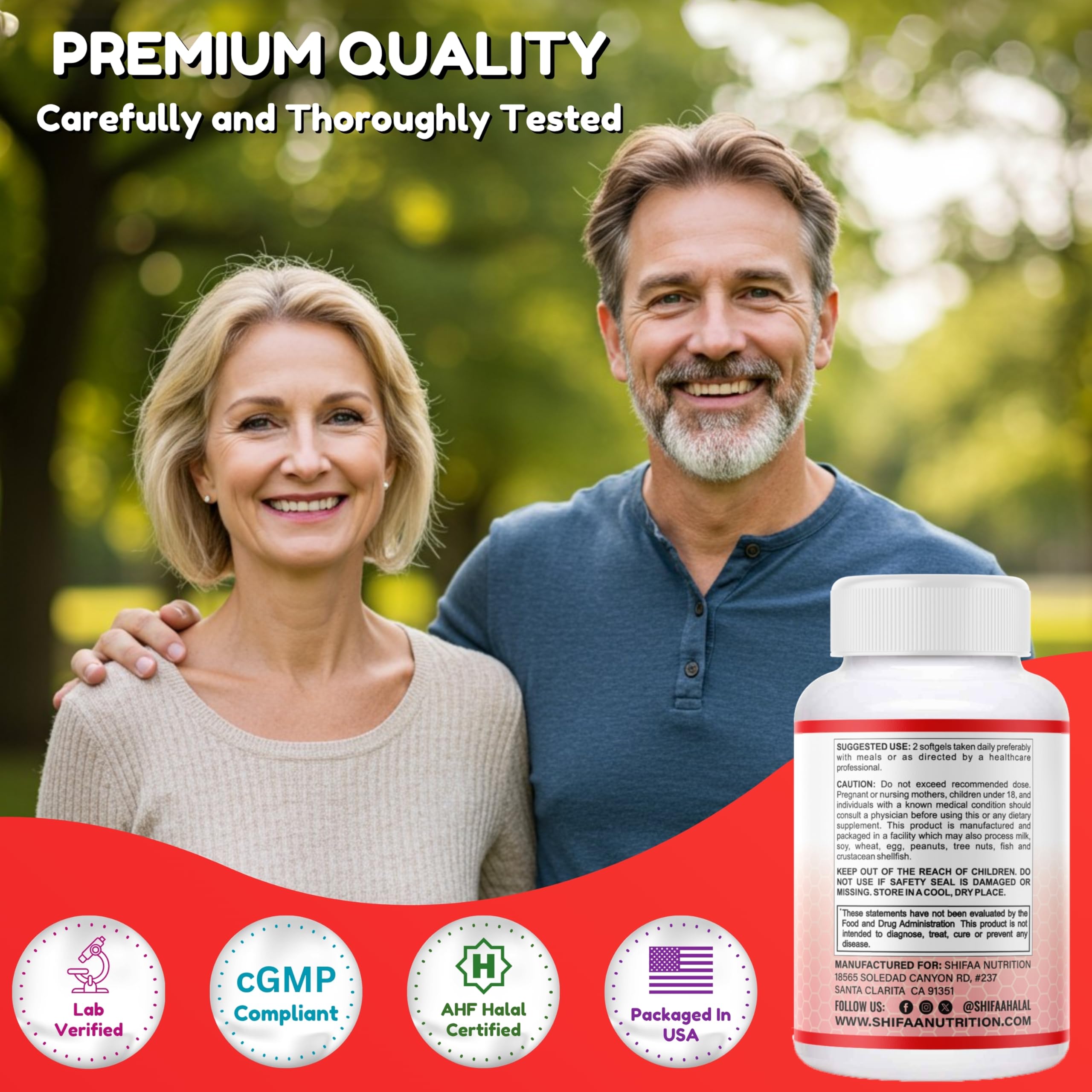 SHIFAA NUTRITION cápsula junto a moneda para comparar tamaño práctico