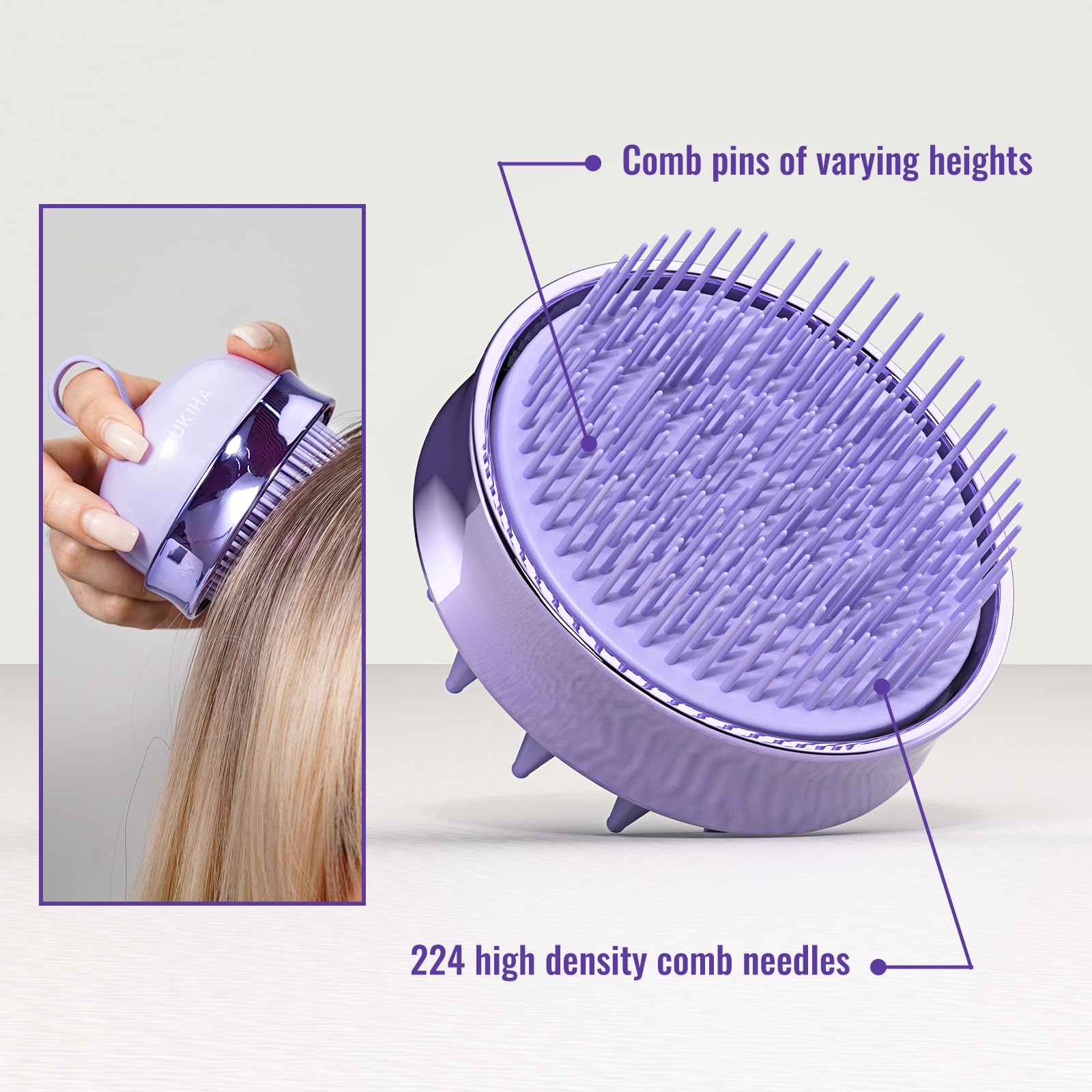 SHINLEA detalle de 244 púas finas para desenredar sin romper el cabello