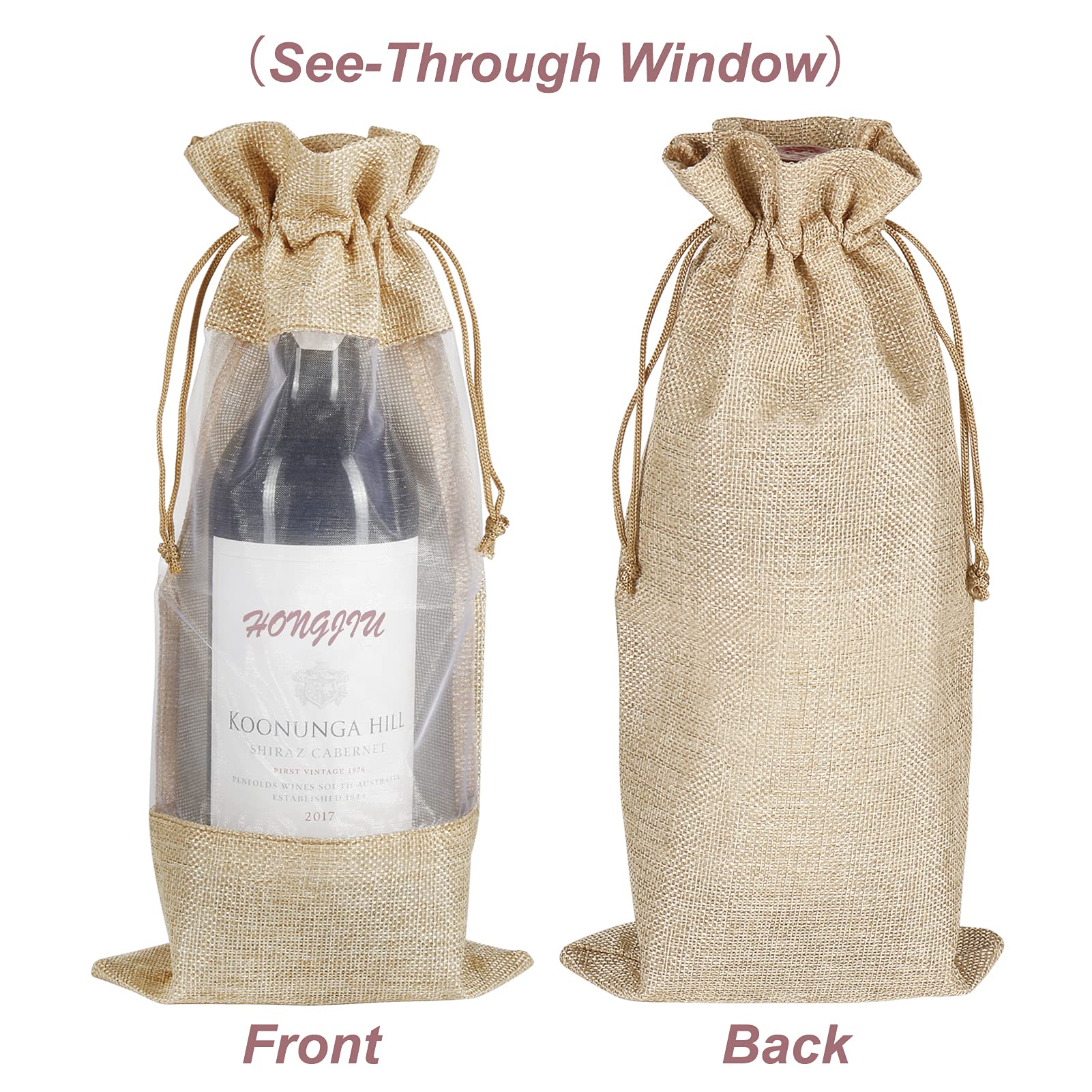 Shintop bolsa con botella en mesa para regalos de fiesta
