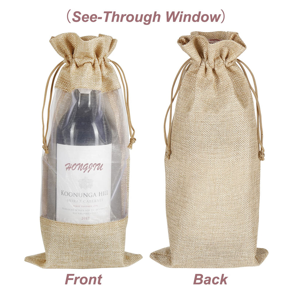 Shintop bolsa con botella en mesa para regalos de fiesta
