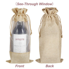 Shintop bolsa con botella en mesa para regalos de fiesta