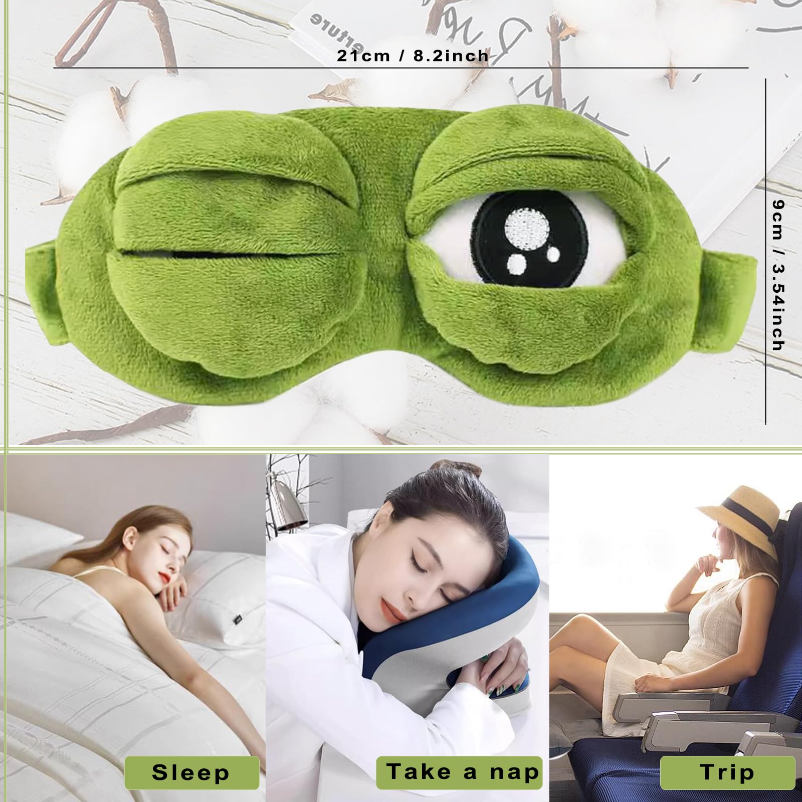 Shinywear antifaz en uso durante vuelo ayuda a dormir en viaje