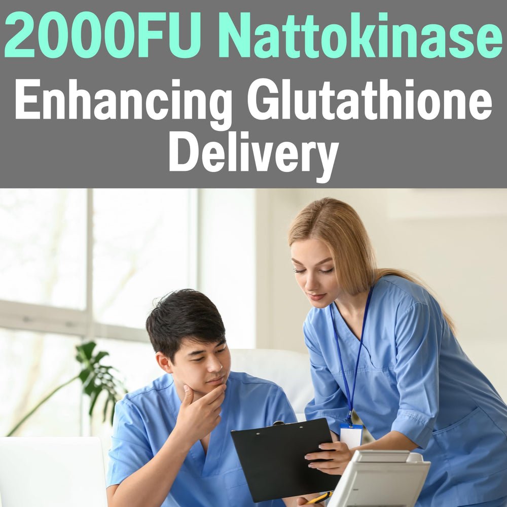 SHIZAM ingredientes clave nattokinase, NAC y glutatión en primer plano