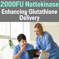 SHIZAM ingredientes clave nattokinase, NAC y glutatión en primer plano