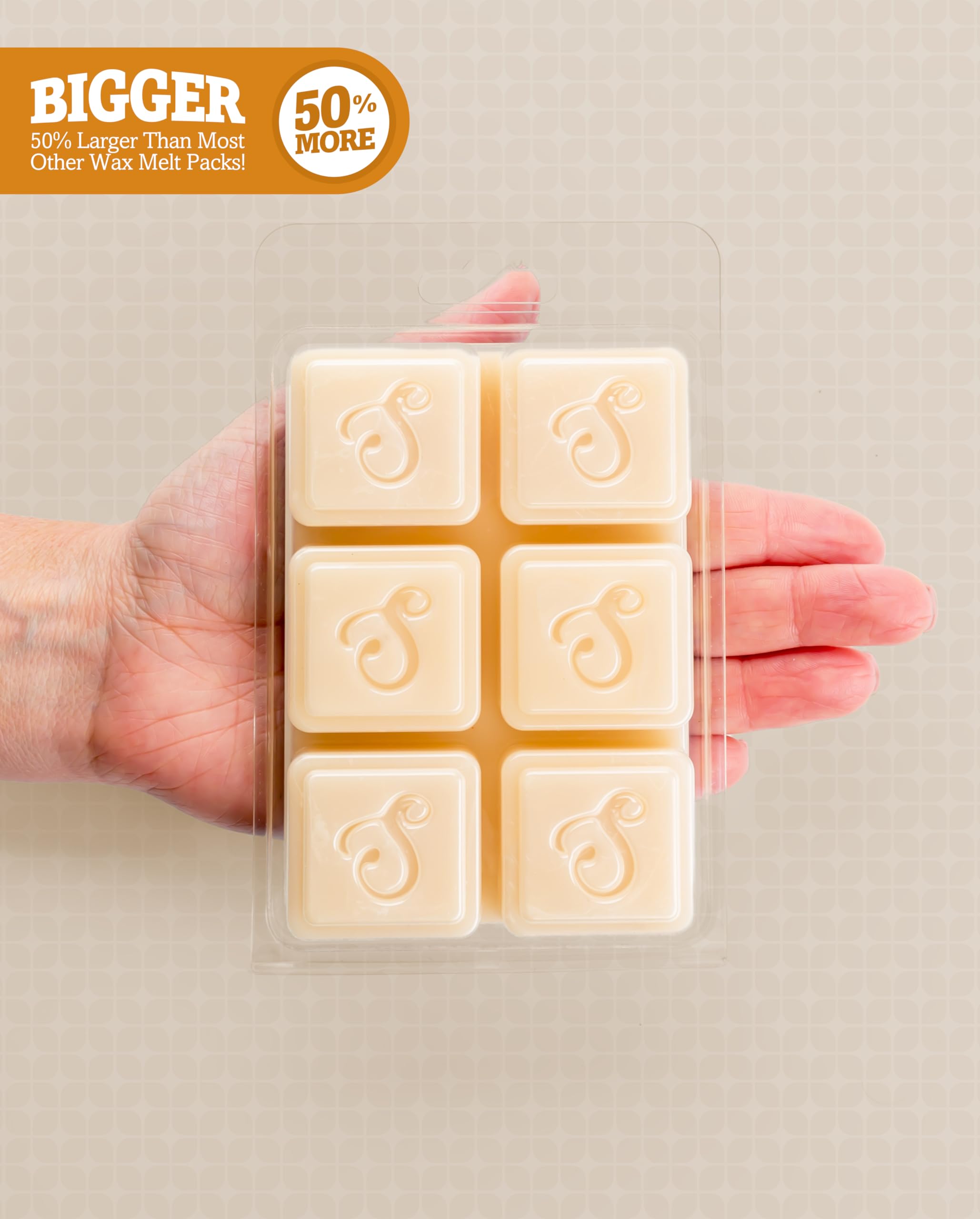 Shortie's Candle Company detalle de la textura del wax melt, libera aroma rápidamente