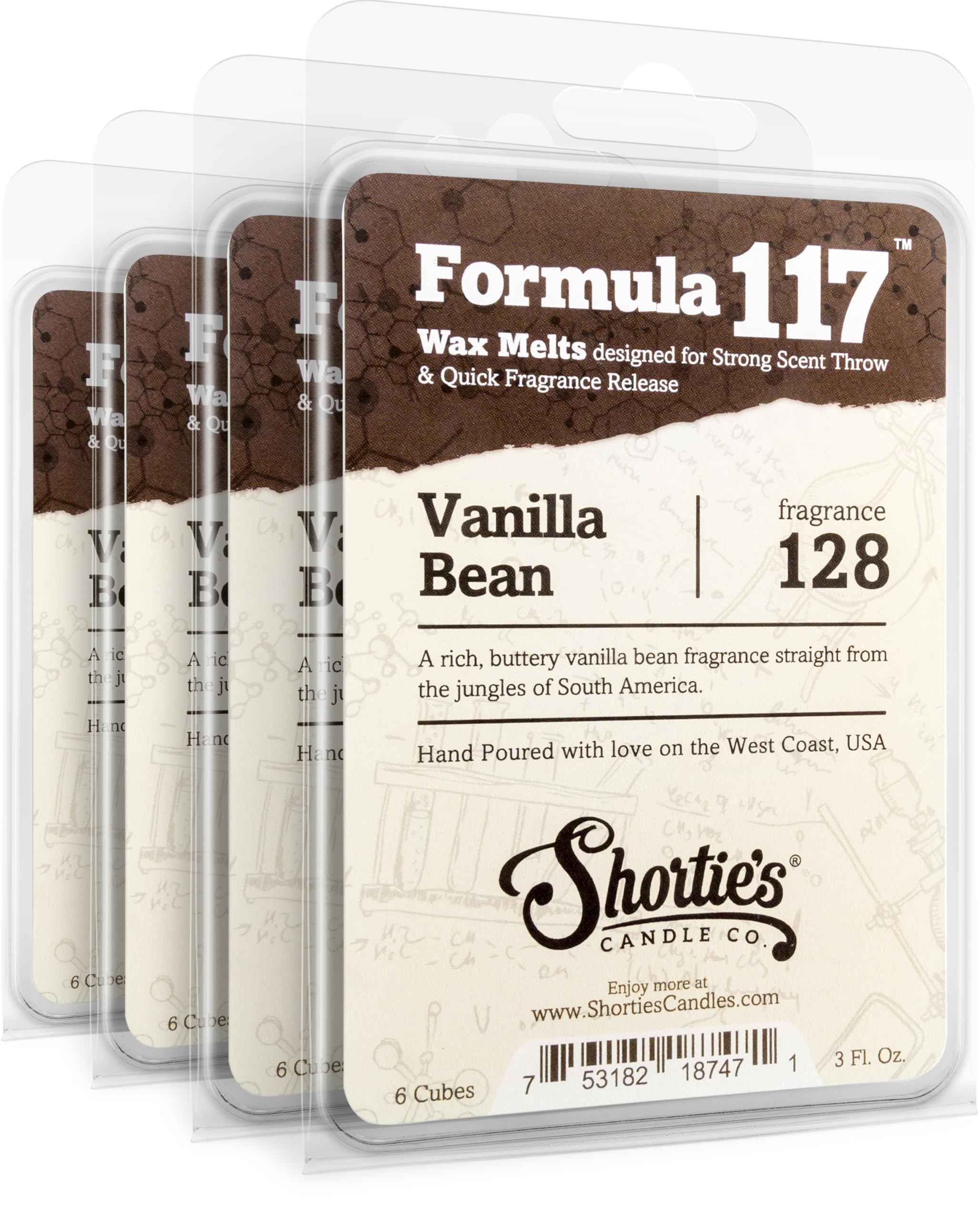 Shortie's Candle Company vista frontal del pack muestra presentación y aroma