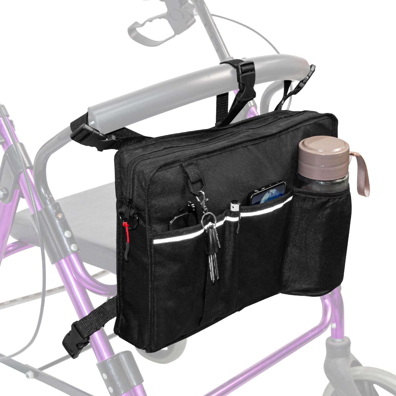 Shouken bolso frontal montado en rollator para acceso cómodo