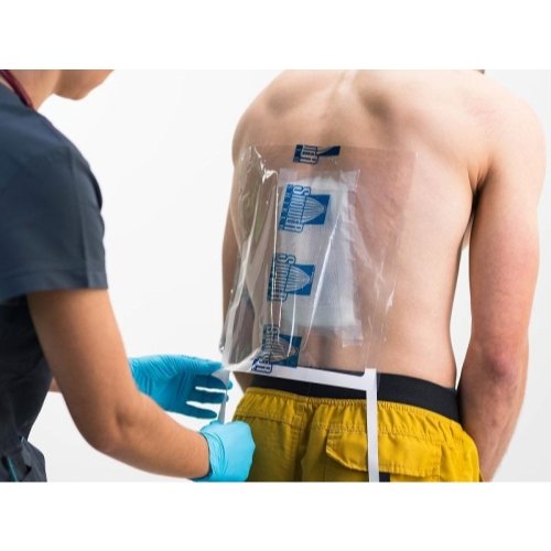 Shower Shield empacado ideal para viaje y uso puntual