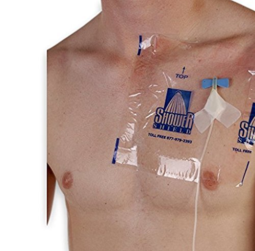Shower Shield SS99 frente del empaque mostrando el protector impermeable y facilidad de uso