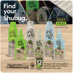Familia usando Shubug Clean Mist en parque, protección cómoda y limpia