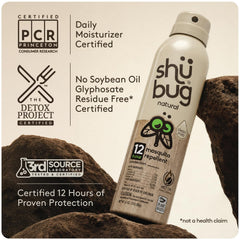 Etiqueta Shubug Clean Mist con ingredientes naturales visible y confiable