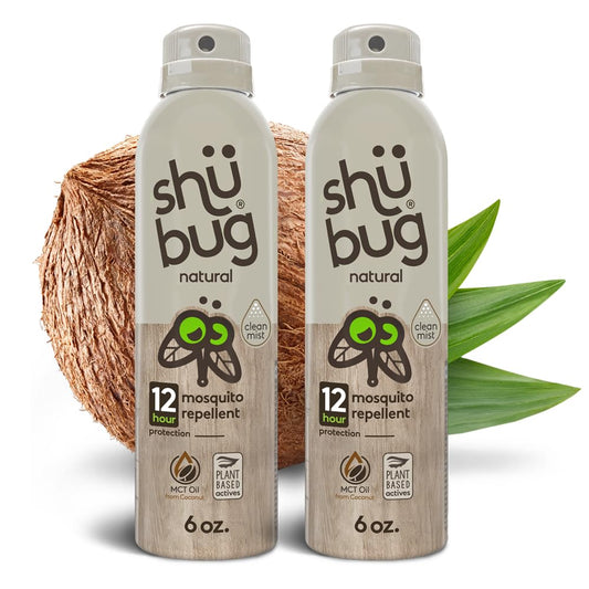 Shubug Clean Mist vista frontal, envase claro y aplicable en exteriores