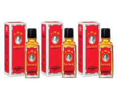 Siang Pure Oil vista frontal del pack de tres, portátil y práctico