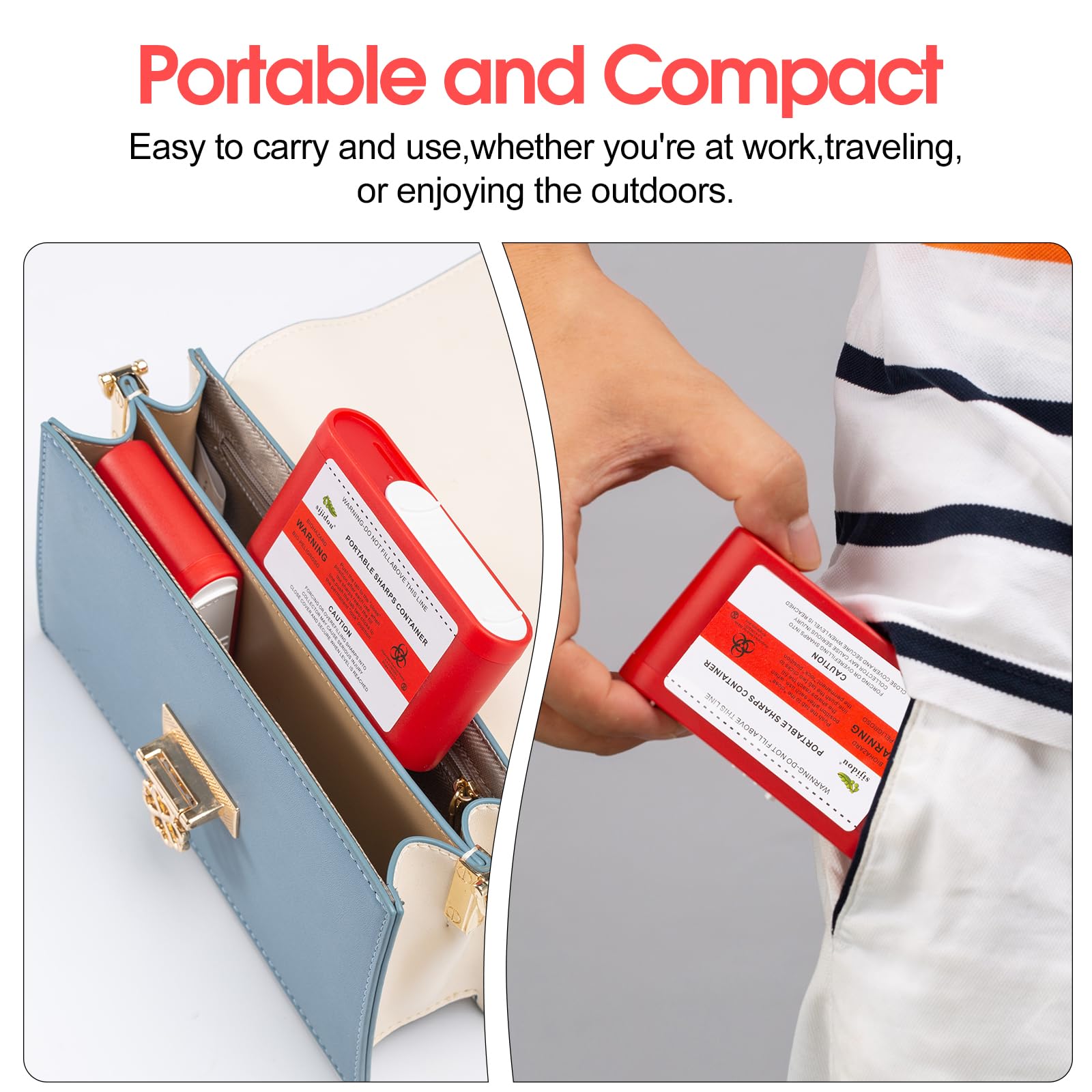 sijidou contenedor guardado en bolso, ideal para transporte diario y viaje