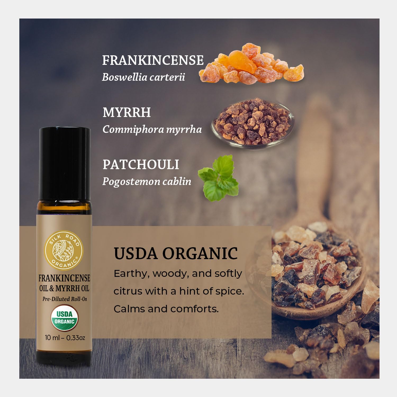 Roll-on Silk Road Organic en un ambiente relajado, aroma que ayuda a tranquilizar