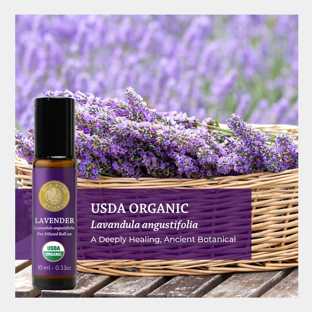 Silk Road Organic roll-on en ambiente relajante ideal para rutinas de descanso