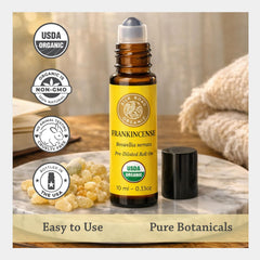 Silk Road Organic roll-on en uso sobre muñeca demostrando aplicación rápida
