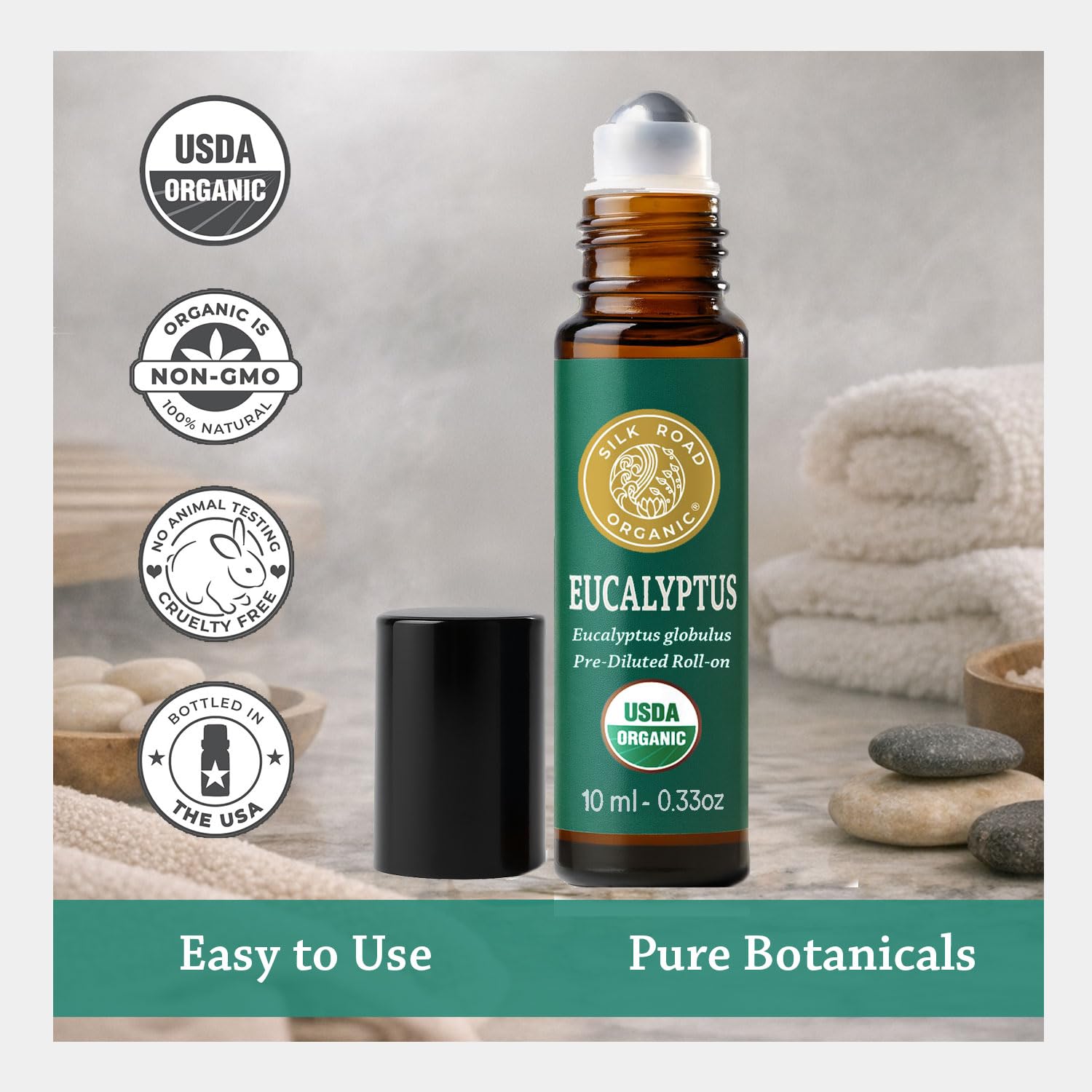 Silk Road Organic aplicación en nuca y muñeca para inhalación refrescante