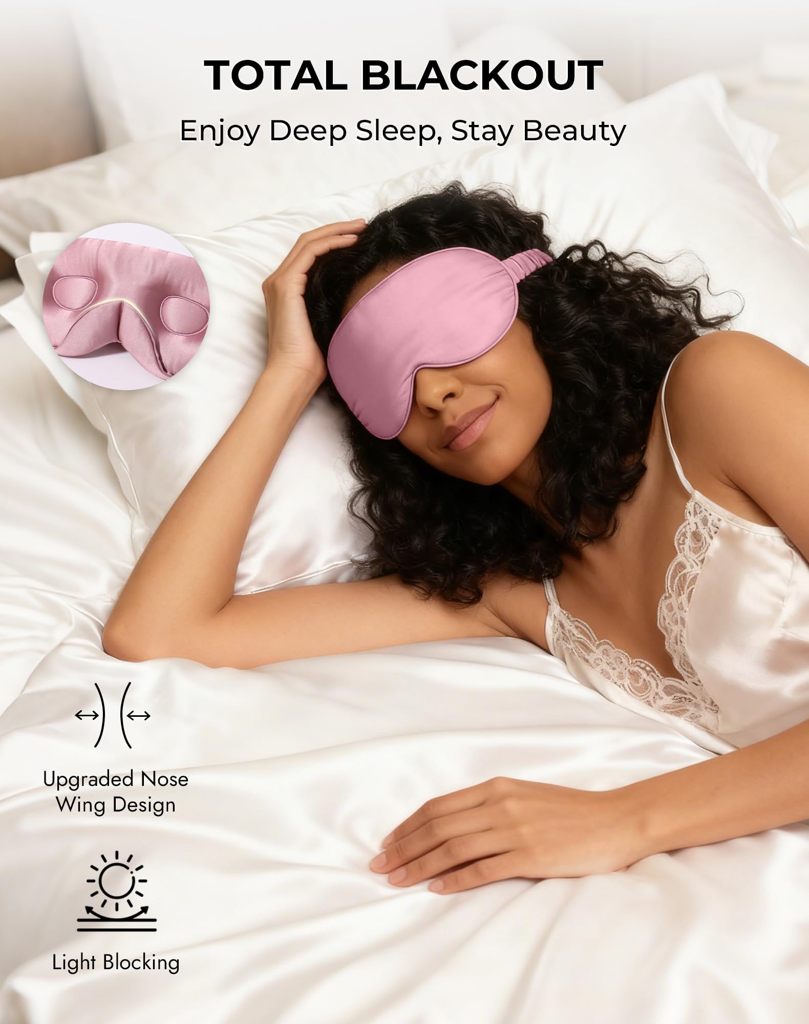 SilkSilky antifaz dentro de una maleta, ideal para viajes y descanso