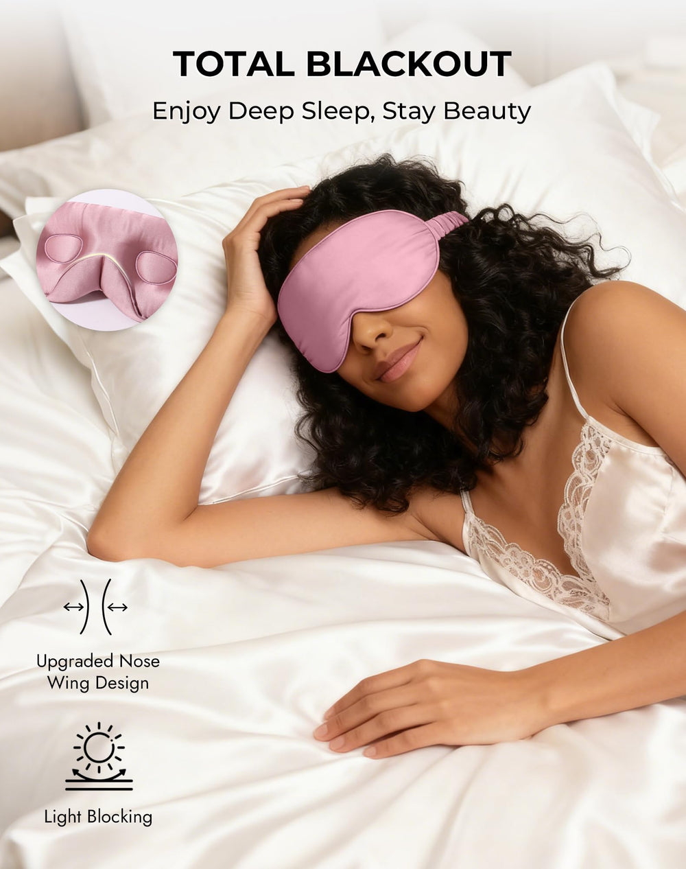 SilkSilky antifaz dentro de una maleta, ideal para viajes y descanso