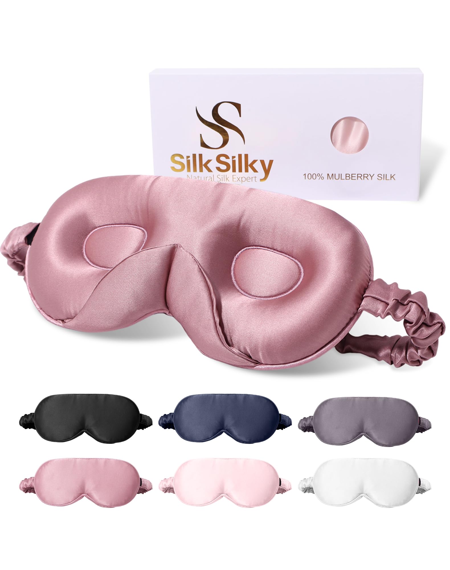 SilkSilky antifaz frontal en pale mauve, apariencia lujosa y oscurecimiento