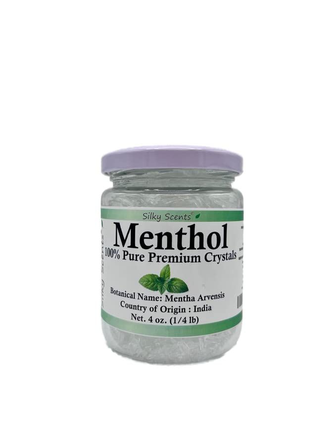 Silky Scents frasco de vidrio con cristales de mentol, conserva aroma y pureza