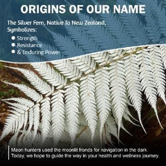 Silver Fern bote junto a almohada ilustrando uso nocturno relajante