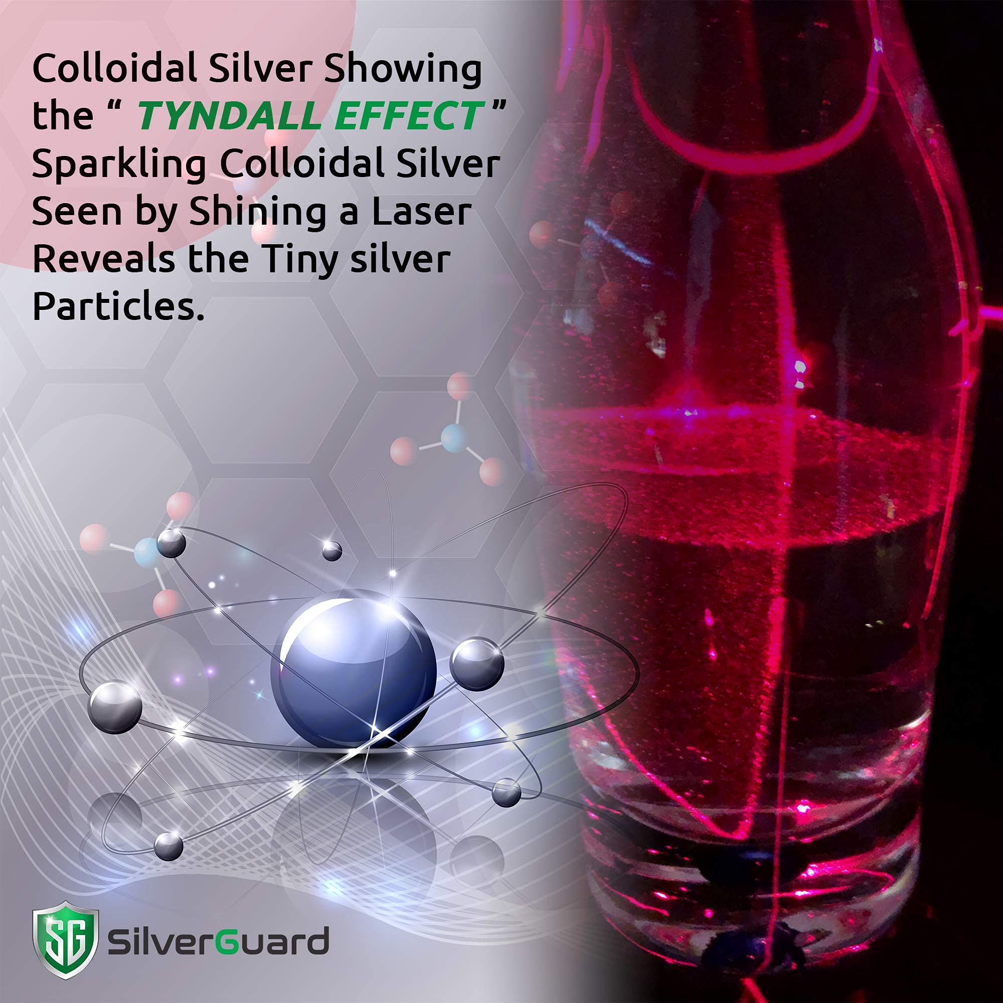 SilverGuard botella junto a una moneda para comparar tamaño y porción práctica