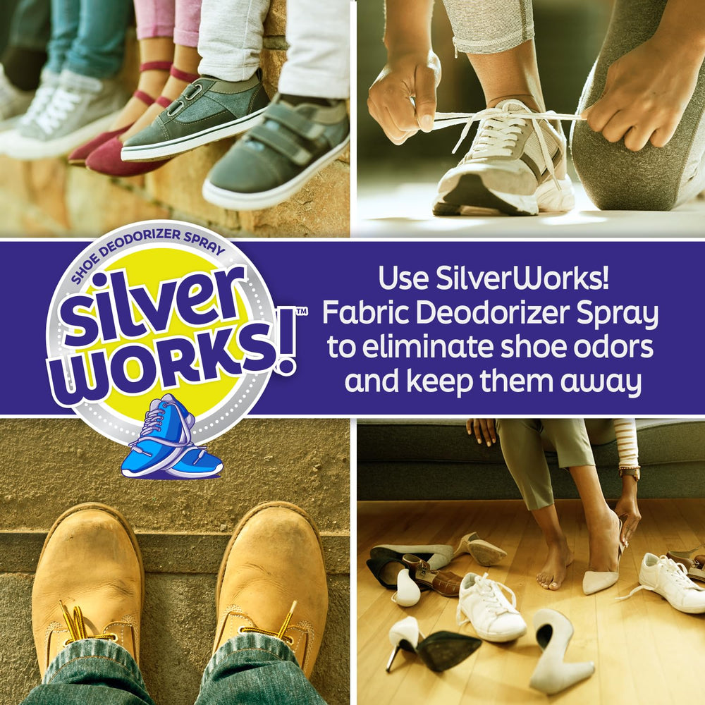 Lado de envase SilverWorks! con lista de características y ingredientes biodegradables