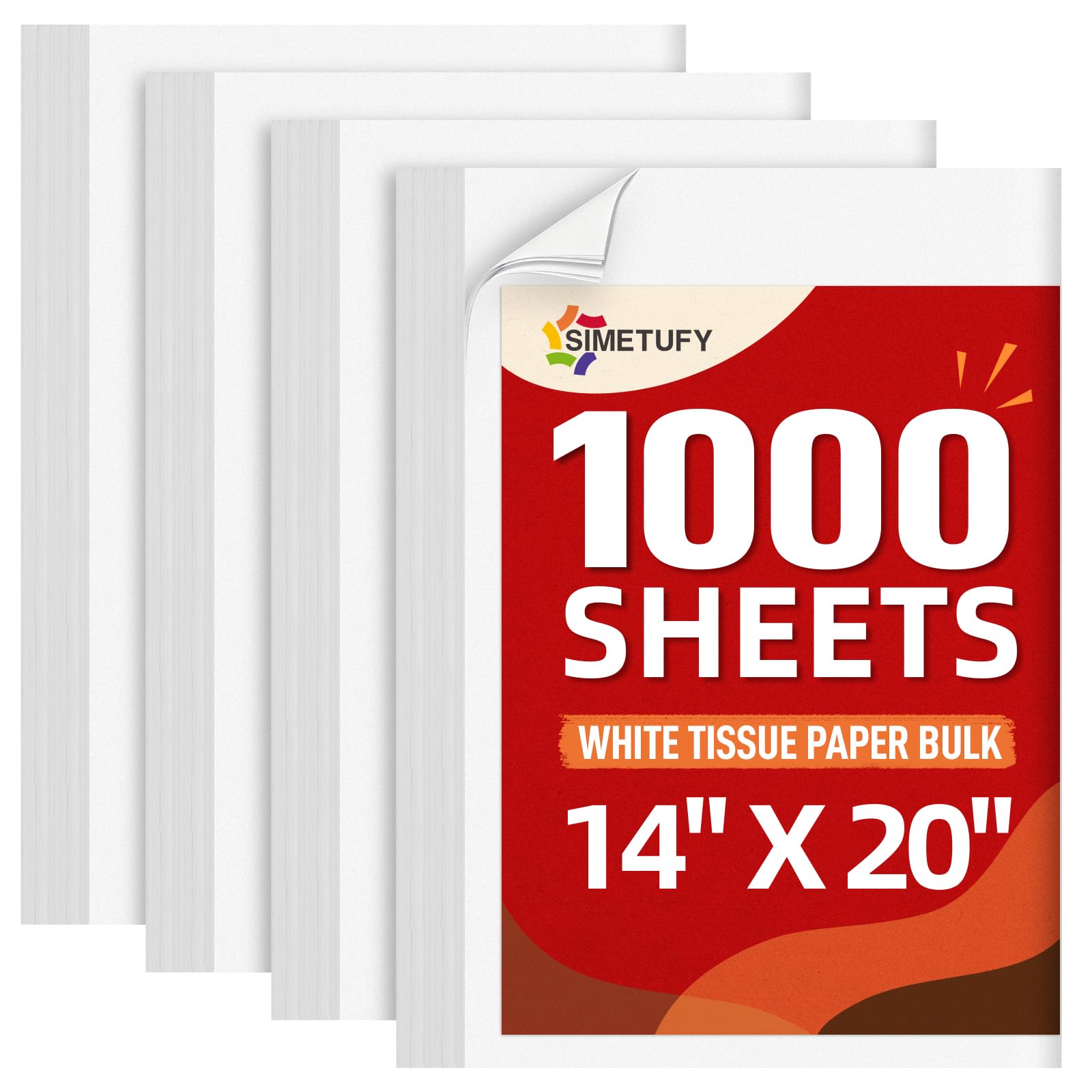 Simetufy paquete frontal de 1000 hojas, ahorro para tiendas y eventos