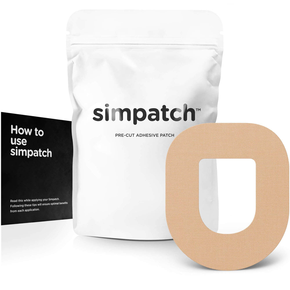 SIMPATCH embalaje frontal beige con 25 parches, visibilidad y reposición