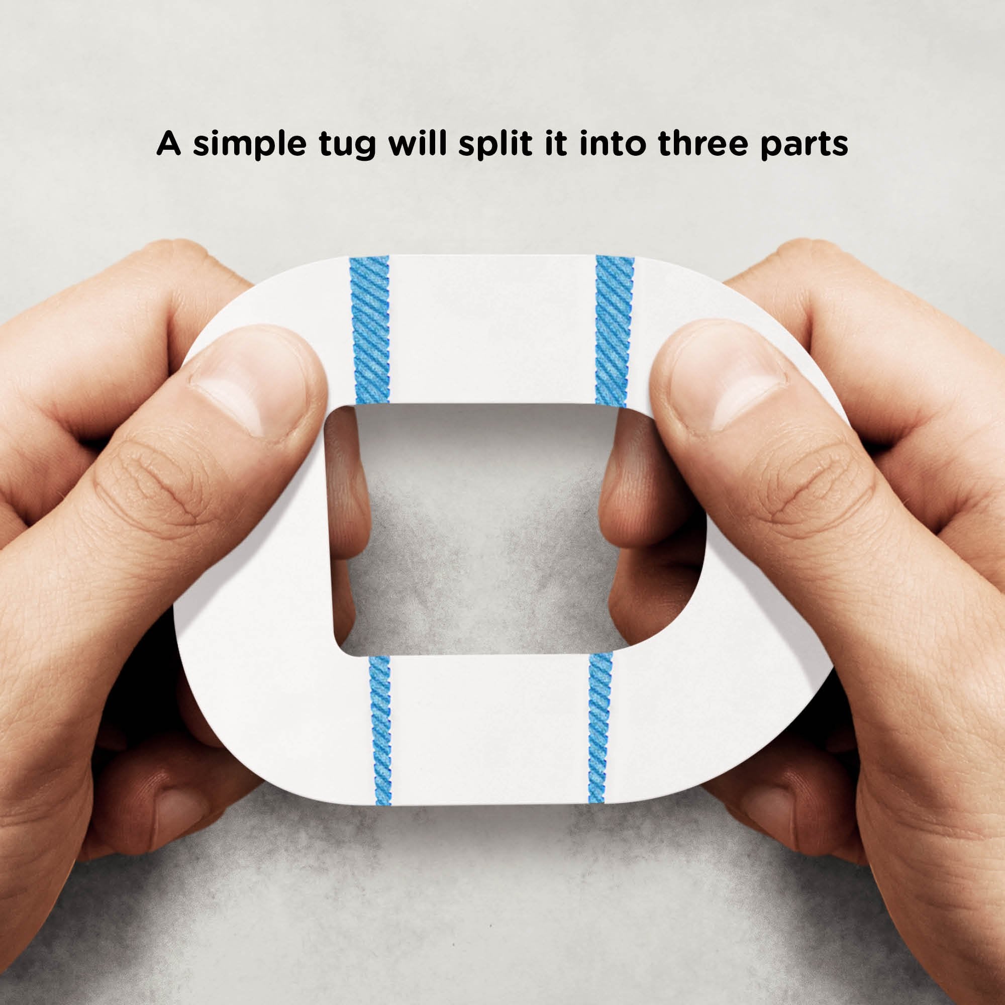 SIMPATCH parche en uso durante ejercicio que mantiene el dispositivo fijo