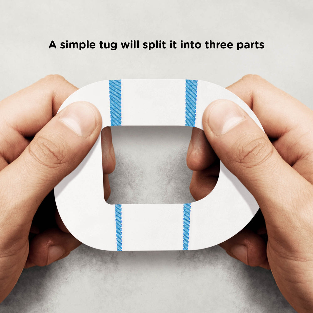 SIMPATCH parche en uso durante ejercicio que mantiene el dispositivo fijo