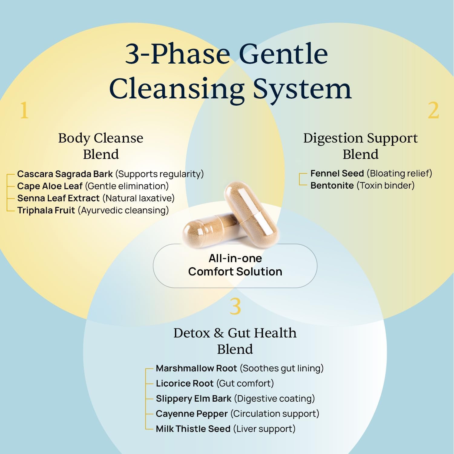 Cápsulas BellyFlush en la palma, Simple Promise para fácil dosificación nocturna