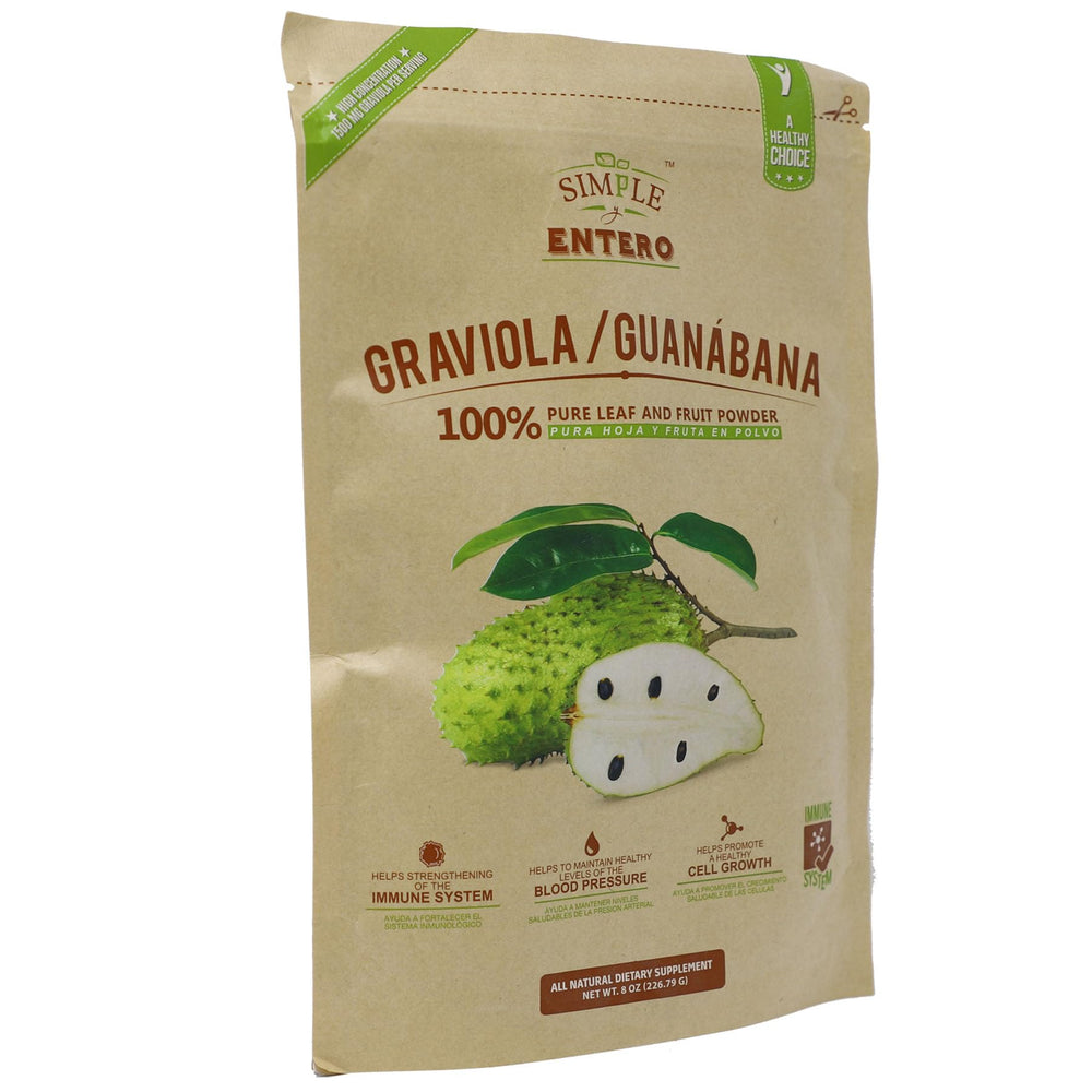 Simple y Entero polvo de graviola textura fina para mezclar fácilmente