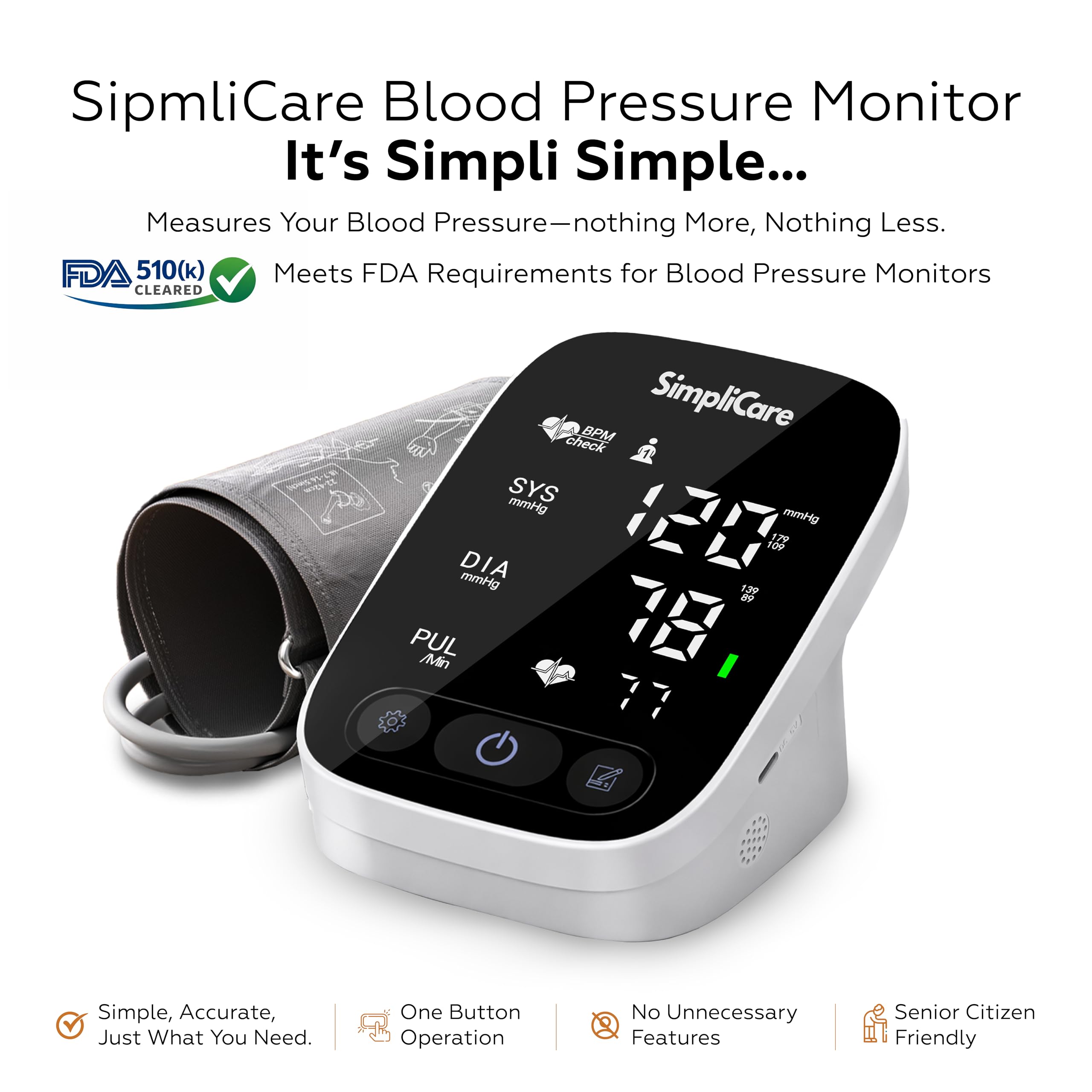 SimpliCare pantalla LED 5.2" con indicador de color para comprensión rápida