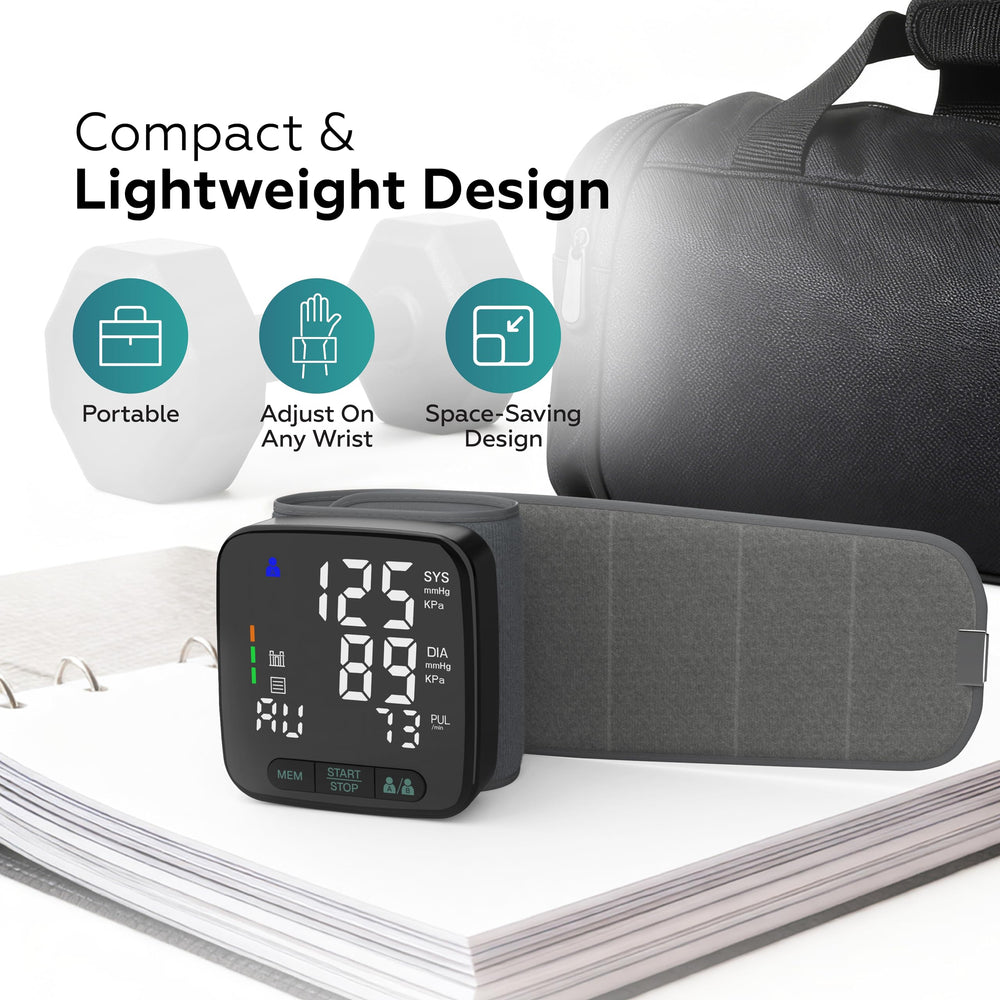 SimpliCare estuche EVA compacto protegiendo el monitor para viajes