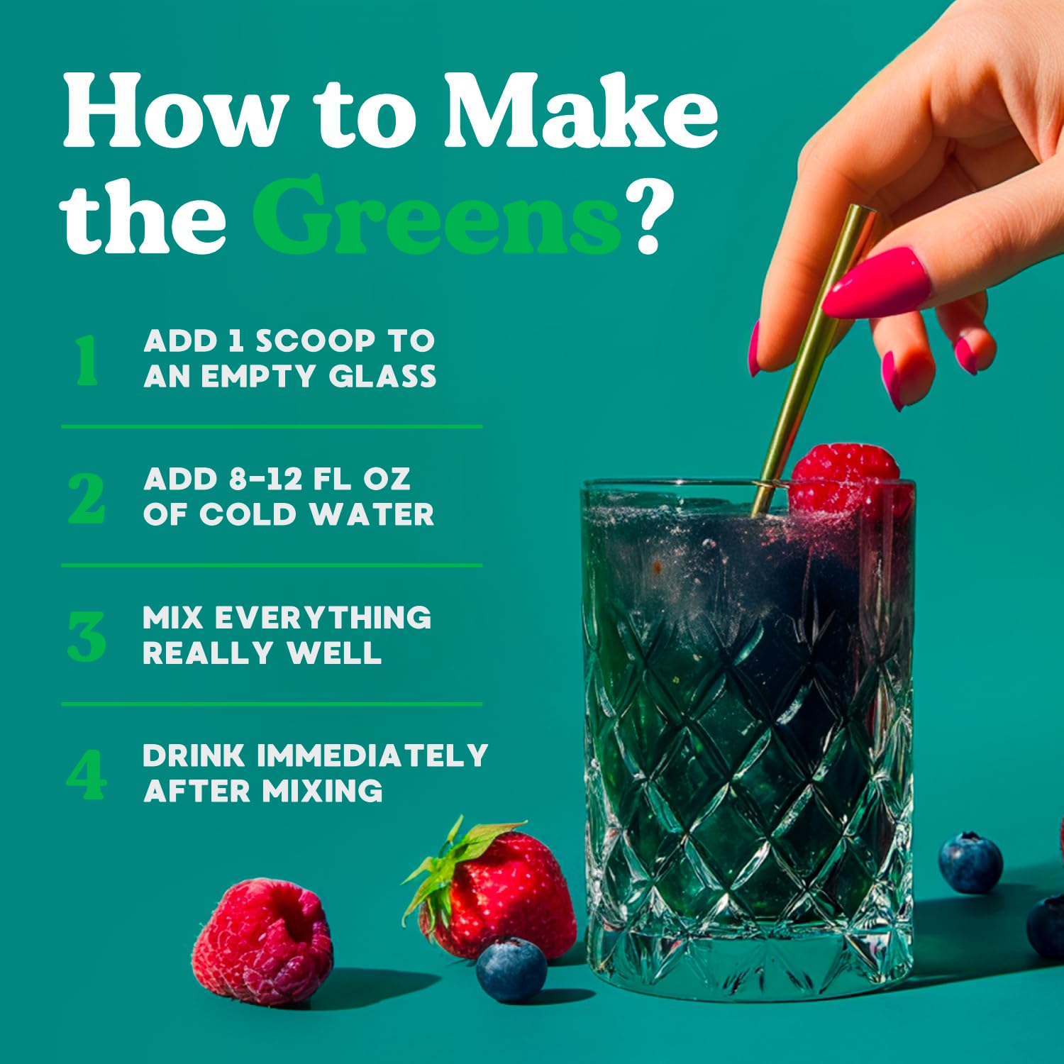 Simply Nature's Pledge textura del polvo verde y aspecto fino nutritivo