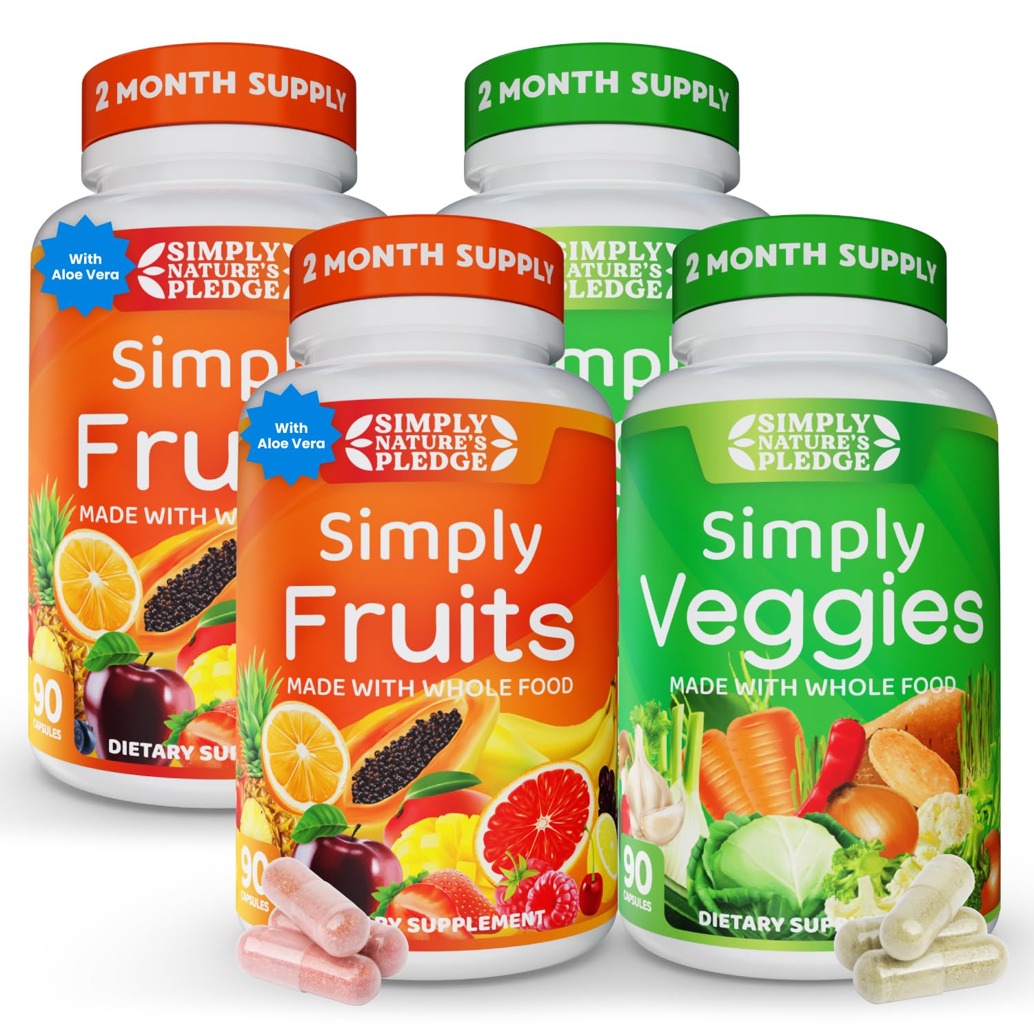 Simply Nature's Pledge frasco frontal, presentación completa y confianza