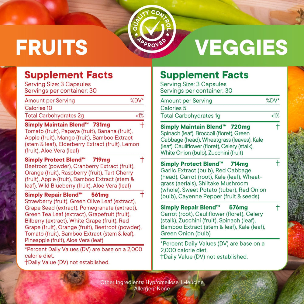 Simply Nature's Pledge mezcla de frutas y verduras, variedad nutricional