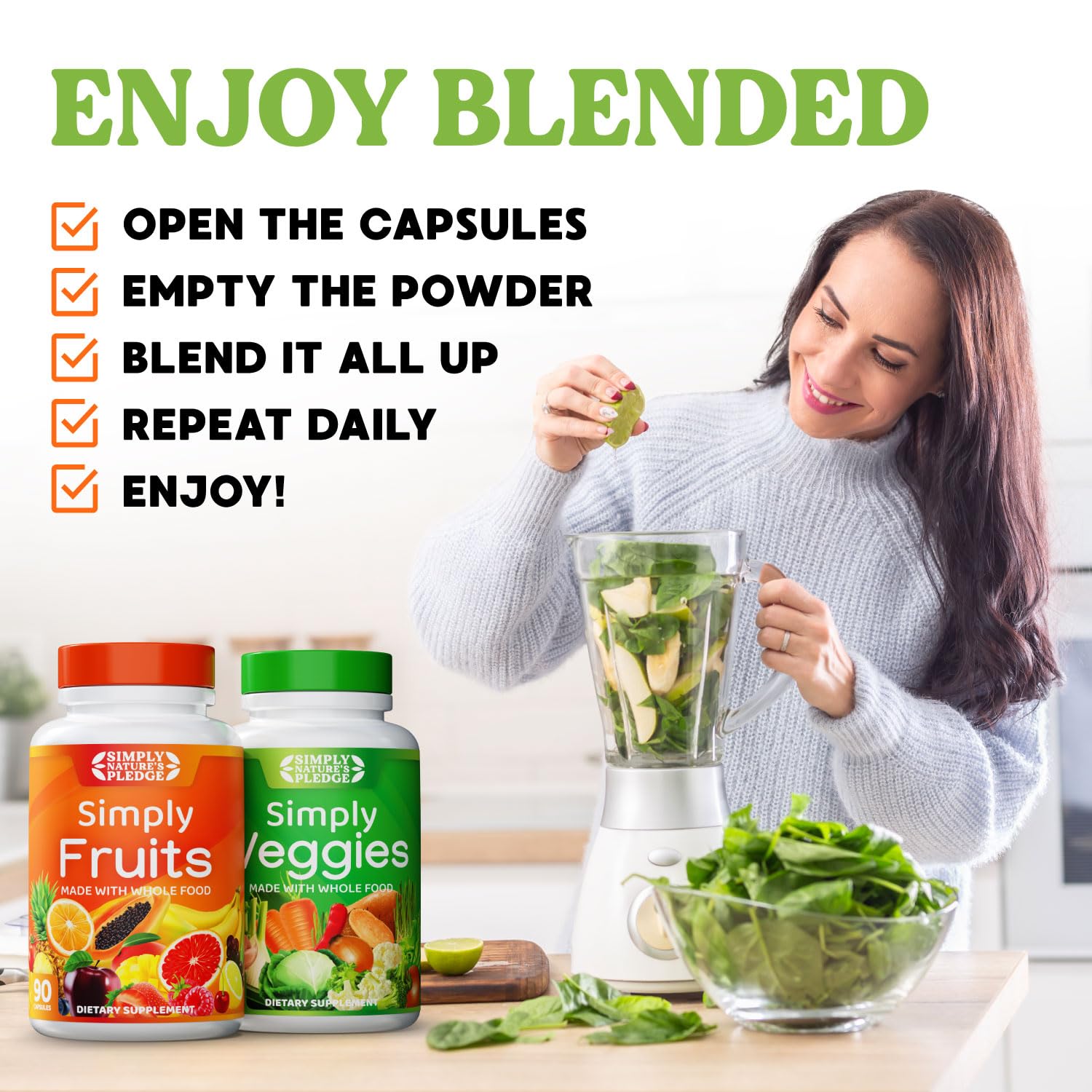Simply Nature's Pledge pack dos frascos ahorro y suministro prolongado