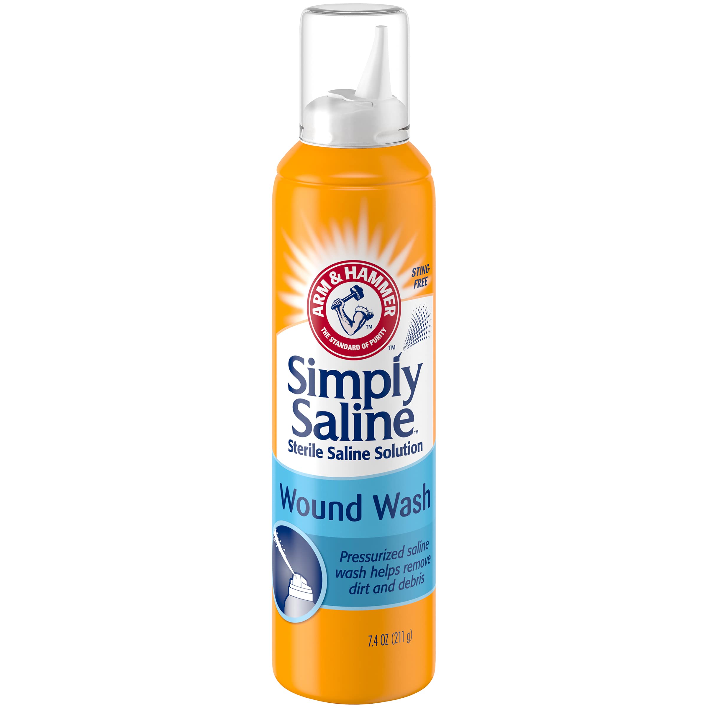 Simply Saline detalle de boquilla y chorro controlado que facilita limpieza sin contacto