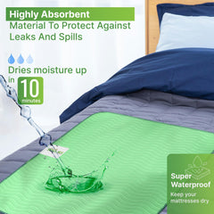 Simply Seniors protector colocado en cama mostrando cobertura amplia