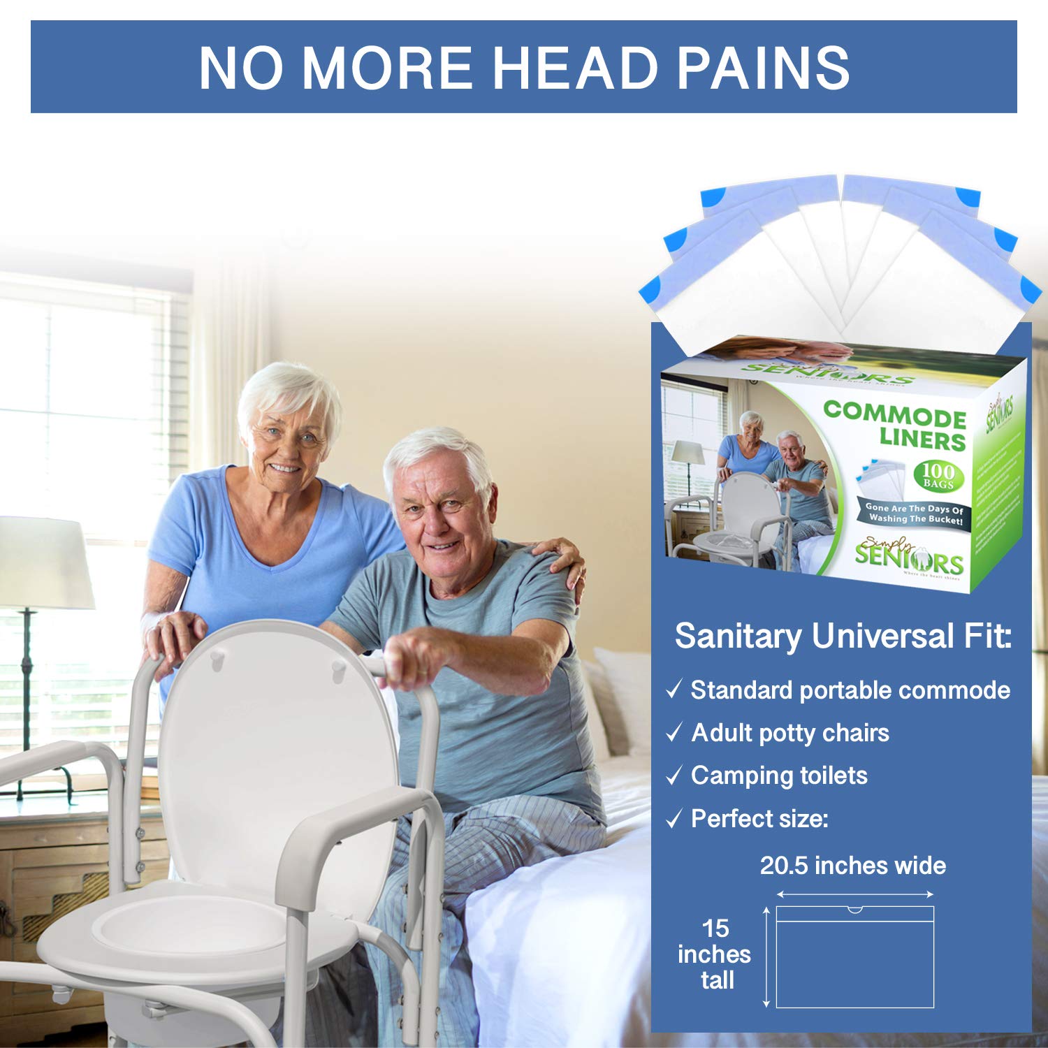 Simply Seniors uso en habitación junto a cama, discreción y confort