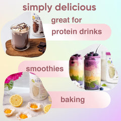 simply tera's envase junto a una taza para mostrar tamaño práctico