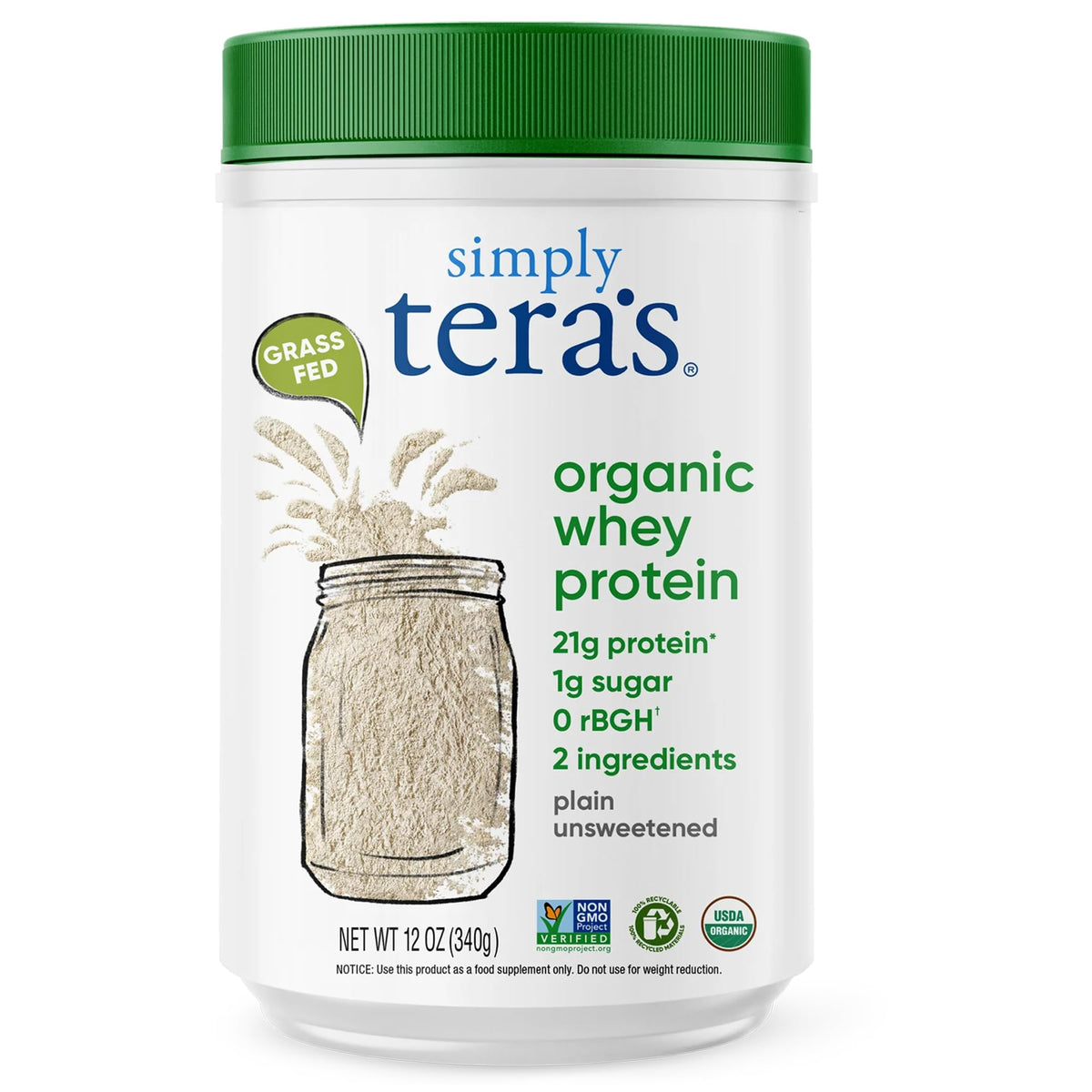 tera's frente del envase mostrando diseño y sello orgánico para confianza del comprador